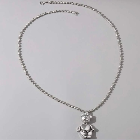 3/$30 🤍 Chunky Long Teddy Bear Charm Necklace - Picture 2 of 3